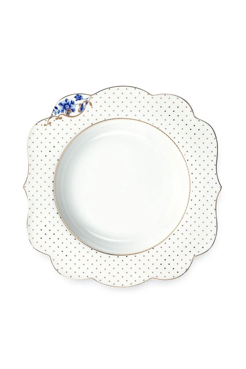 Royal White Soup Plate Golden Dots 23,5 Cm 1 Royal White Soup Plate Golden Dots 23,5 Cm
