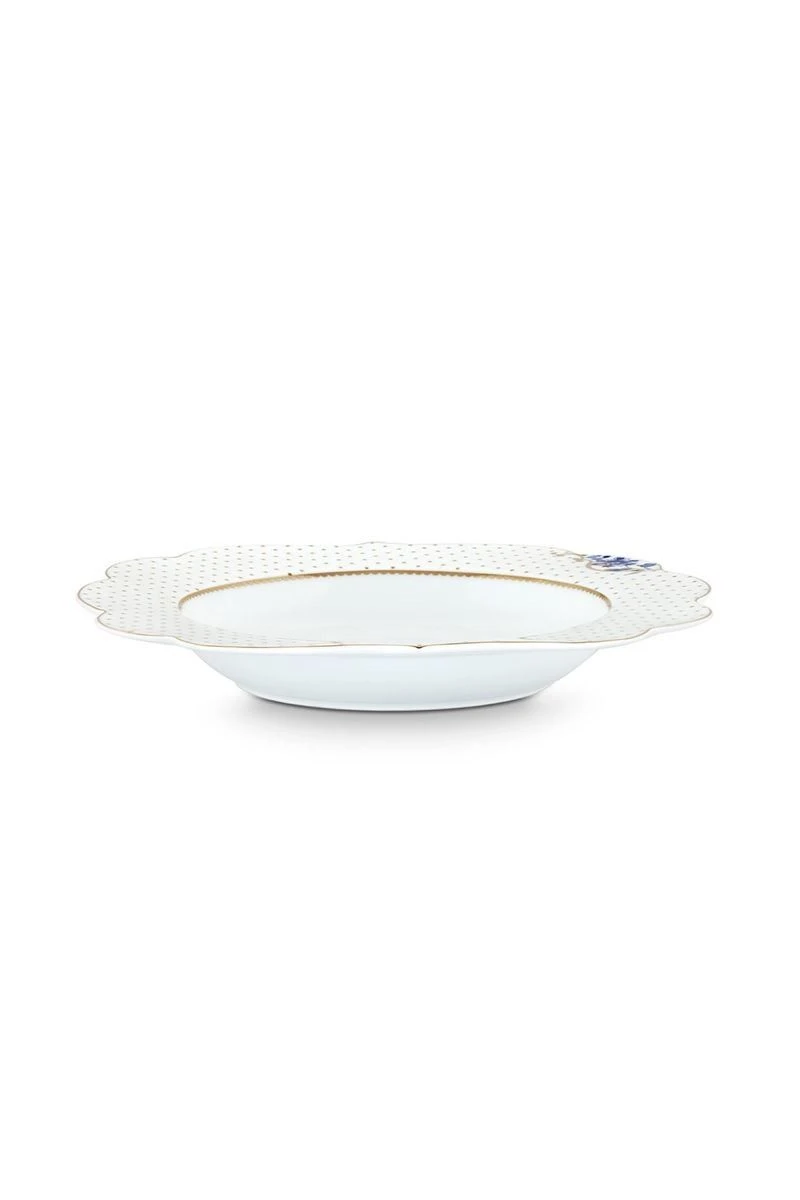 Royal White Soup Plate Golden Dots 23,5 Cm 2 Royal White Soup Plate Golden Dots 23,5 Cm - Image 2