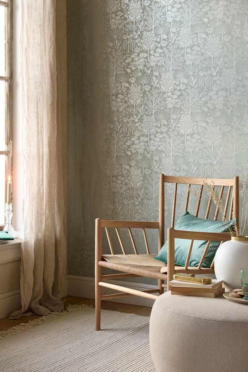 Pip Studio Origami Tree Non-Woven Wallpaper Light Green/Silver 2 Pip Studio Origami Tree Non-Woven Wallpaper Light Green/Silver - Image 2