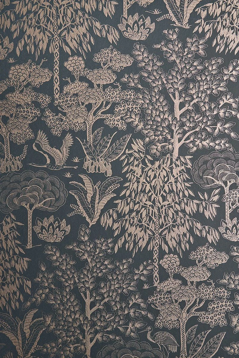 Pip Studio Origami Tree Non-Woven Wallpaper Dark Blue/Rosegold 4 Pip Studio Origami Tree Non-Woven Wallpaper Dark Blue/Rosegold - Image 4