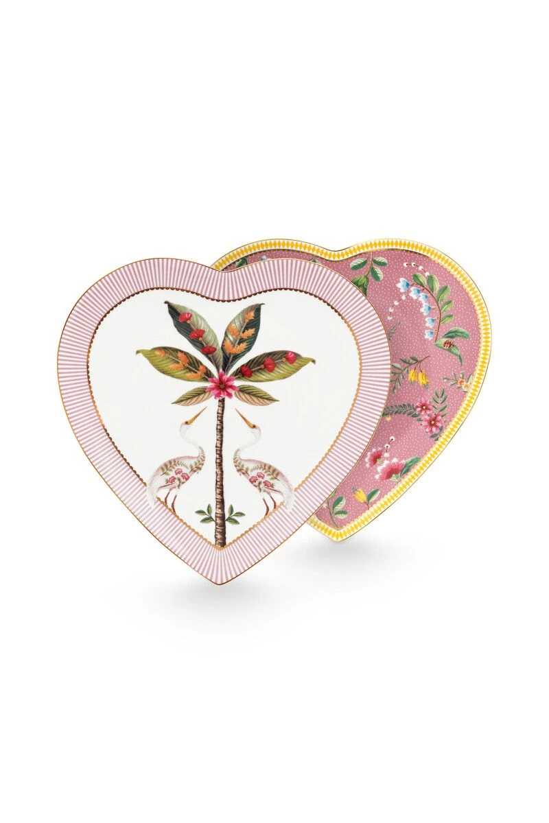 La Majorelle Set/2 Heart Shape Plates Pink 1 La Majorelle Set/2 Heart Shape Plates Pink