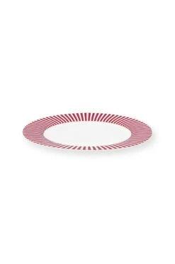 Royal Stripes Dinner Plate Dark Pink 26.5cm 16 Royal Stripes Dinner Plate Dark Pink 26.5cm -Chic Nest Deals Store 51.001.347 01