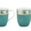 Blushing Birds Set Of 2 Mugs Small Blue