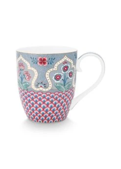 Flower Festival Mug XL Deco Light Blue -Chic Nest Deals Store 51.002.311 fs