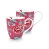 Flower Festival Set/2 Mugs XL Dark Pink