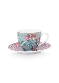 Flower Festival Espresso Cup & Saucer Light Blue -Chic Nest Deals Store 51.004.136 fs