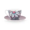 Flower Festival Cappuccino Cup & Saucer Light Blue