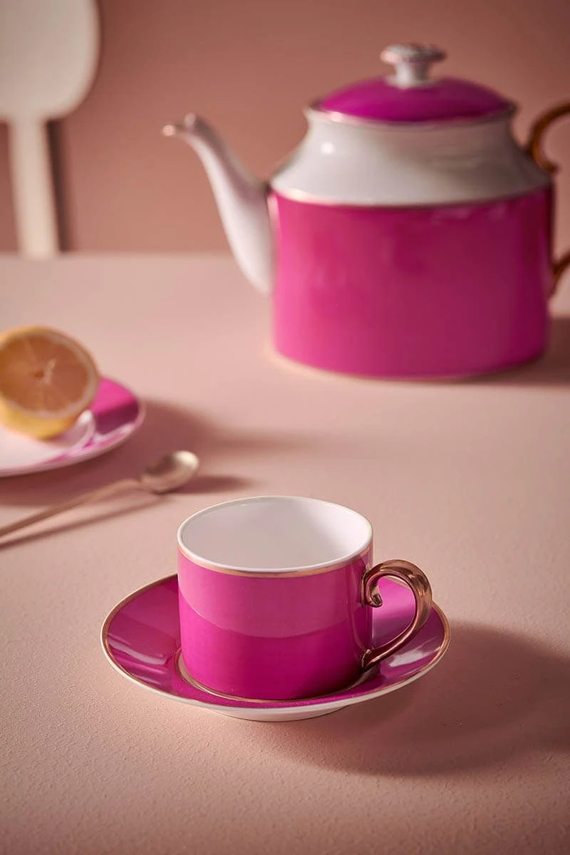 Pip Chique Cappuccino Cup & Saucer Pink 2 Pip Chique Cappuccino Cup & Saucer Pink - Image 2