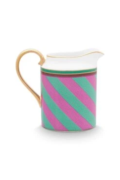 Pip Chique Stripes Jug Small Pink/Green -Chic Nest Deals Store 51.007.049 02 lr
