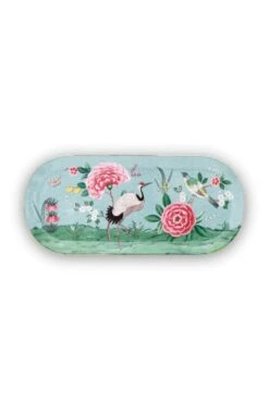 Blushing Birds Cake Tray Rectangular Blue