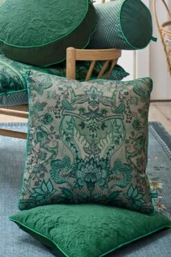 Cushion Square Kyoto Festival Dark Green -Chic Nest Deals Store 51.040.360 50 uitsnedes lr