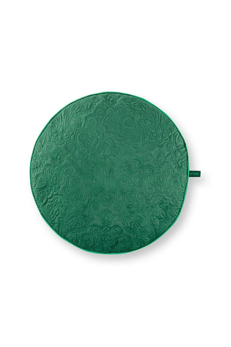 Cushion Round Quiltey Days Dark Green 1 Cushion Round Quiltey Days Dark Green