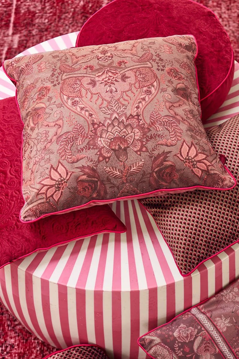 Cushion Square Kyoto Festival Dark Pink 4 Cushion Square Kyoto Festival Dark Pink - Image 4