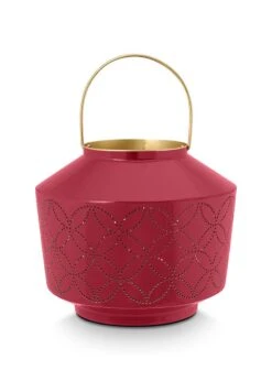 Lantern Enamelled Pink 22cm