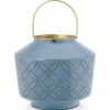 Lantern Enamelled Light Blue 22cm