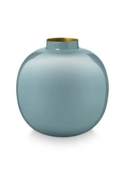 Metal Vase Light Blue 23 Cm