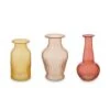 Set/3 Vases Glass Pink S