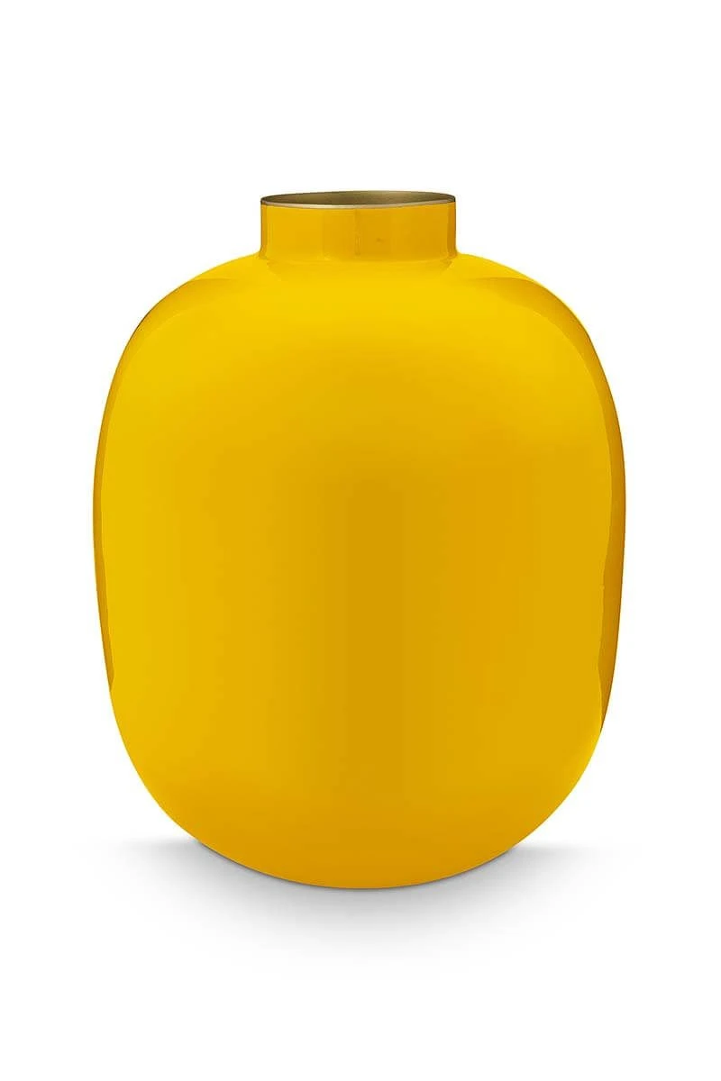 Metal Vase Yellow 32cm 1 Metal Vase Yellow 32cm