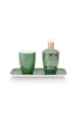 Bathroom Accessories Set/3 Kyoto Festival Green