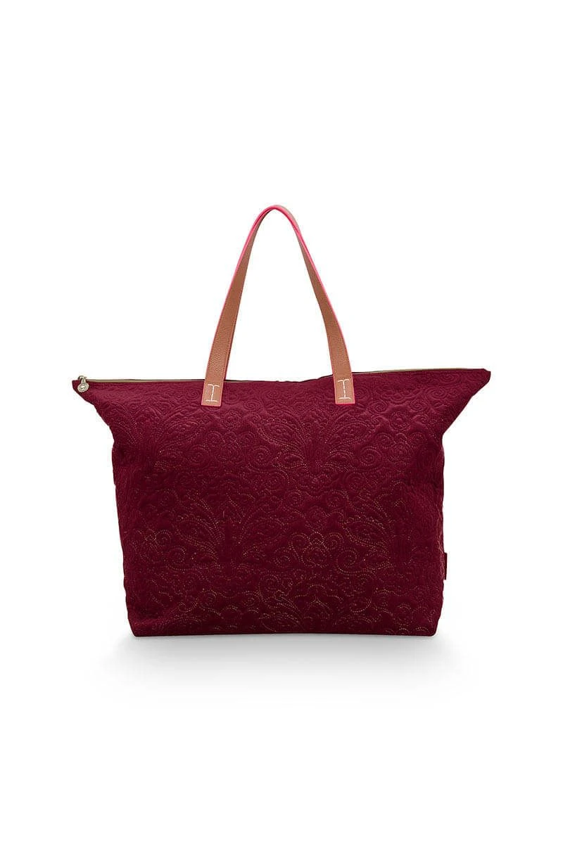 Tote Bag Velvet Quiltey Days Red 4 Tote Bag Velvet Quiltey Days Red - Image 4