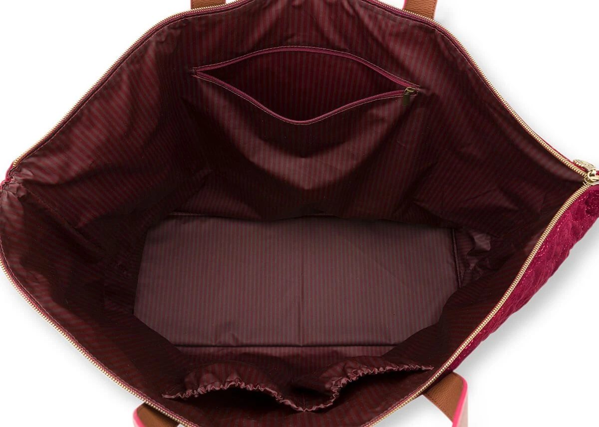 Tote Bag Velvet Quiltey Days Red 7 Tote Bag Velvet Quiltey Days Red - Image 7