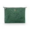 Cosmetic Flat Pouch Large Velvet Quiltey Days Green