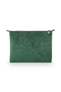 Cosmetic Flat Pouch Large Velvet Quiltey Days Green -Chic Nest Deals Store 51.274.176bs