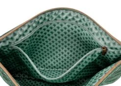 Cosmetic Flat Pouch Large Velvet Quiltey Days Green -Chic Nest Deals Store 51.274.176is