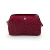 Cosmetic Purse Extra Large Velvet Quiltey Days Red