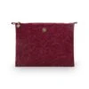 Cosmetic Flat Pouch Large Velvet Quiltey Days Red