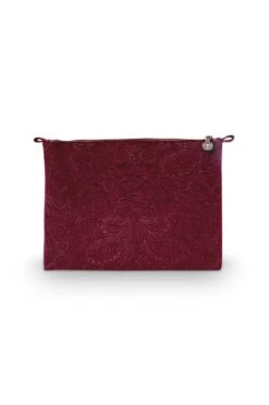 Cosmetic Flat Pouch Large Velvet Quiltey Days Red -Chic Nest Deals Store 51.274.191 2800x1200