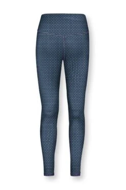 Sports Leggings Long Cross Stitch Blue