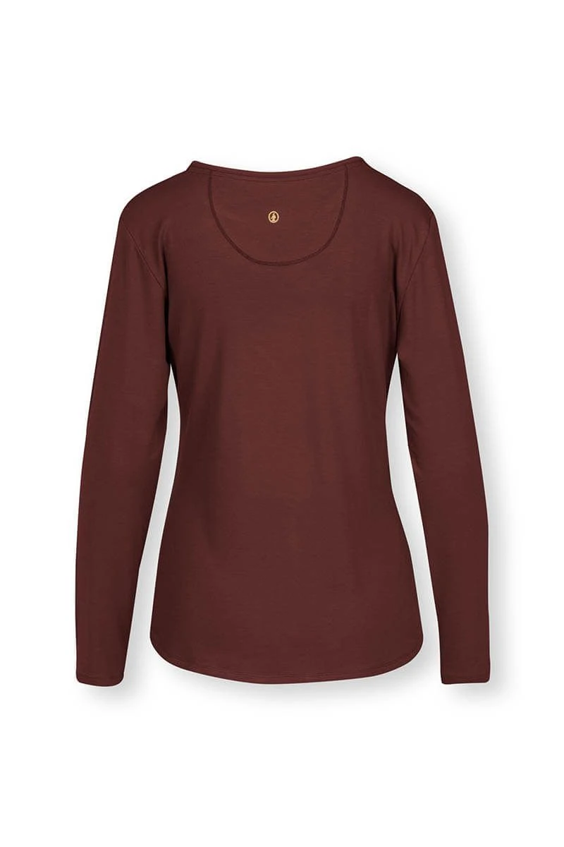 Top Long Sleeve Solid Terra Red 4 Top Long Sleeve Solid Terra Red - Image 4