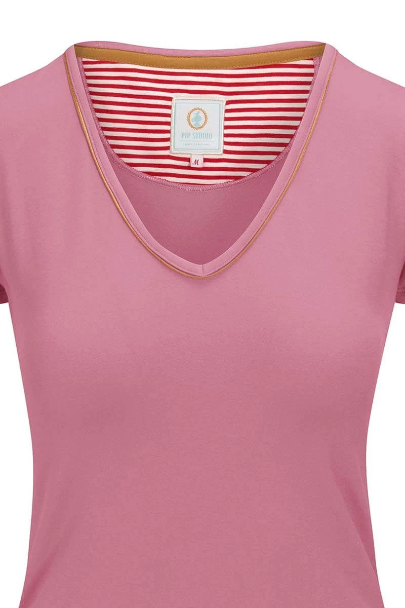 Top Short Sleeve Solid Pink 3 Top Short Sleeve Solid Pink - Image 3