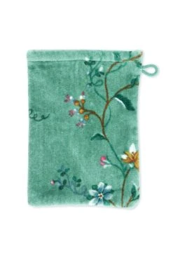 Washcloth Set/3 Les Fleurs Green 16x22 Cm -Chic Nest Deals Store 6264 pip les fleurs green wascloth