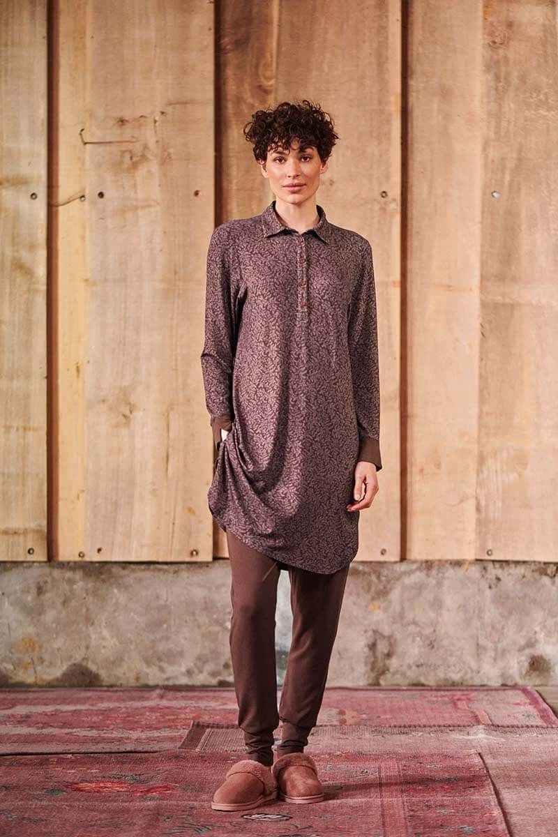 Nightdress Leafy Dots Terra Red 2 Nightdress Leafy Dots Terra Red - Image 2