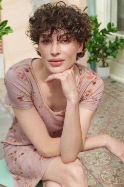 Nightdress Short Sleeve Kawai Flower Light Pink 16 Nightdress Short Sleeve Kawai Flower Light Pink -Chic Nest Deals Store at pip studio ss23 dag01 0072