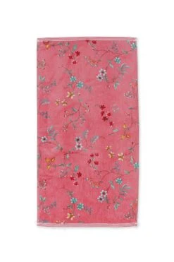 Bath Towel Set/3 Les Fleurs Pink 55x100 Cm -Chic Nest Deals Store bath towel les fleurs pink 70x140 pip studio 217818 1