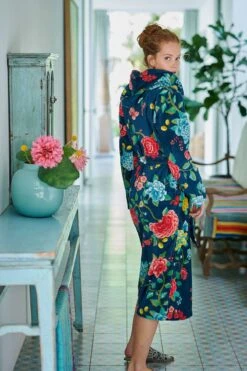 Bathrobe Good Evening Dark Blue -Chic Nest Deals Store bathrobe good evening green flowers pip studio 05