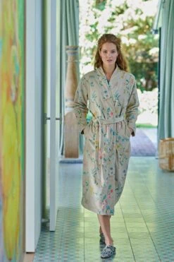 Bathrobe Les Fleurs Bathrobe Khaki -Chic Nest Deals Store bathrobe les fleurs khaki flowers pip studio 217934 7