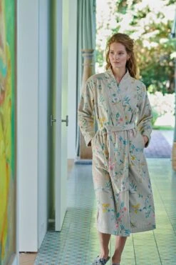 Bathrobe Les Fleurs Bathrobe Khaki -Chic Nest Deals Store bathrobe les fleurs khaki flowers pip studio 217934 8
