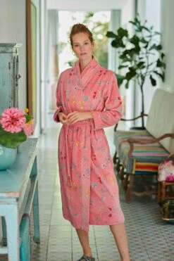 Bathrobe Les Fleurs Bathrobe Pink -Chic Nest Deals Store bathrobe les fleurs pink flowers pip studio 217922 1 1