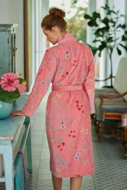 Bathrobe Les Fleurs Bathrobe Pink -Chic Nest Deals Store bathrobe les fleurs pink flowers pip studio 217922 6