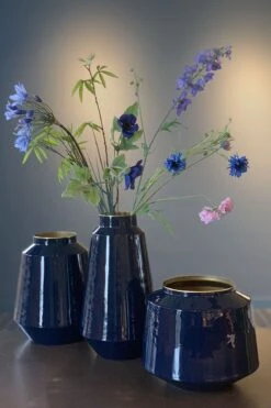 Metal Vase Blue 36 Cm -Chic Nest Deals Store boeket4 6