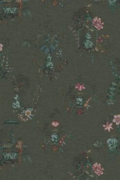 Pip Studio Chinese Porcelain Vinyl Wallpaper Dark Green -Chic Nest Deals Store chinese porcelain dark green emboss lr