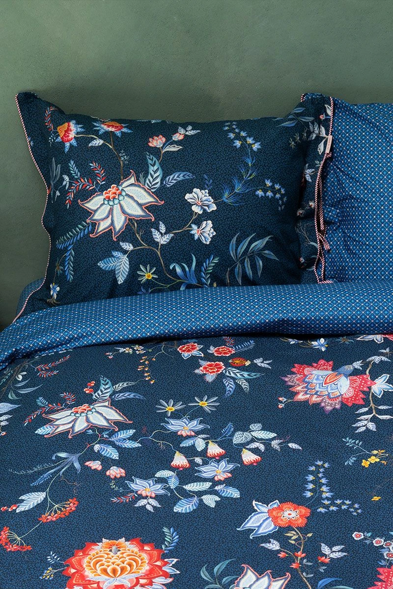 Pillowcase Flower Festival Dark Blue 1 Pillowcase Flower Festival Dark Blue