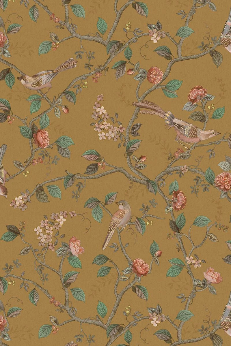 Pip Studio Good Nightingale Non-Woven Wallpaper Ocher 2 Pip Studio Good Nightingale Non-Woven Wallpaper Ocher - Image 2