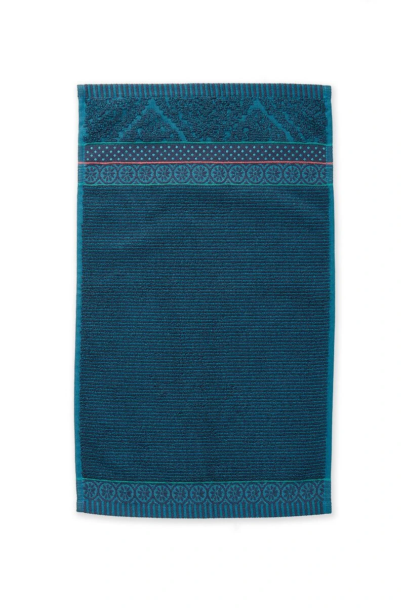 Guesttowel Set/3 Soft Zellige Dark Blue 30x50 Cm 3 Guesttowel Set/3 Soft Zellige Dark Blue 30x50 Cm - Image 3