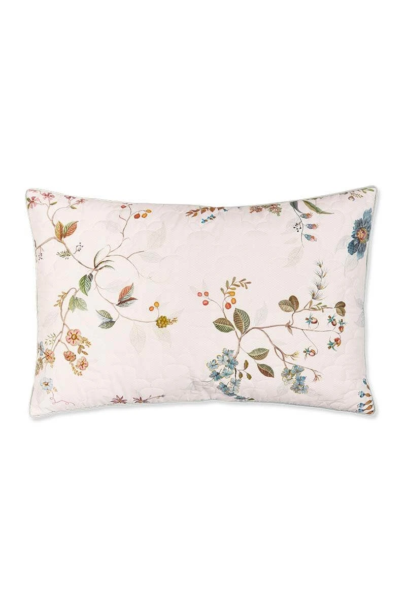 Cushion Quilted Kawai Flower White 1 Cushion Quilted Kawai Flower White