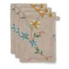 Washcloth Set/3 Les Fleurs Khaki 16x22 Cm